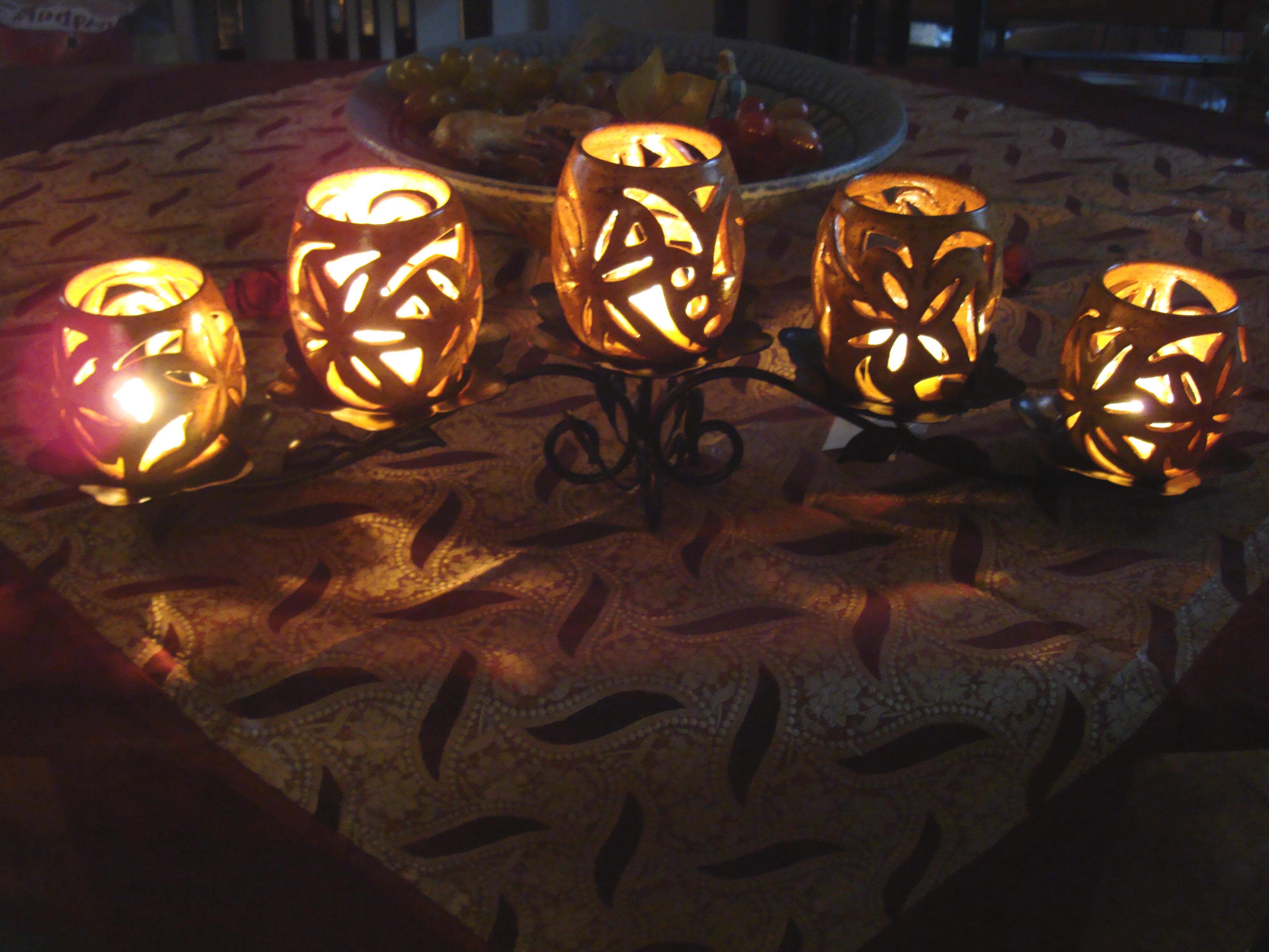 Pottery in Dark Setting